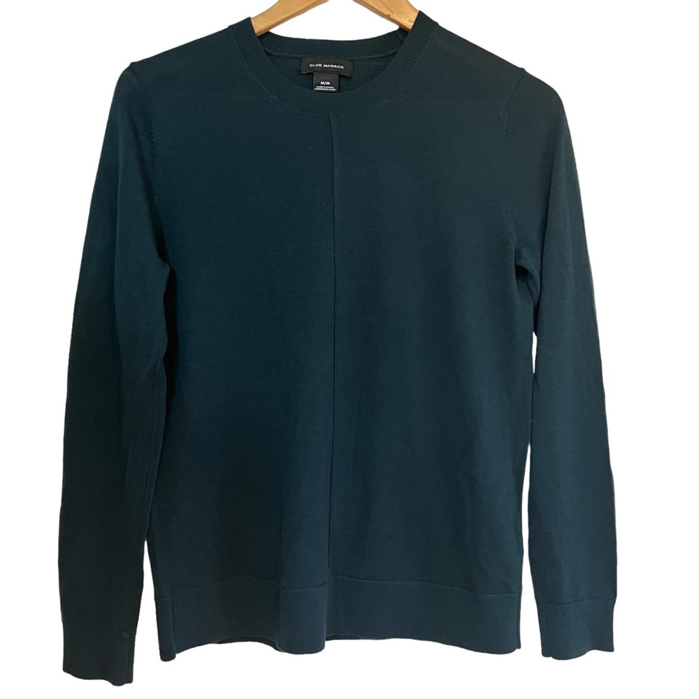 Club Monaco wool crew neck dark teal sweater, size M excellent condition